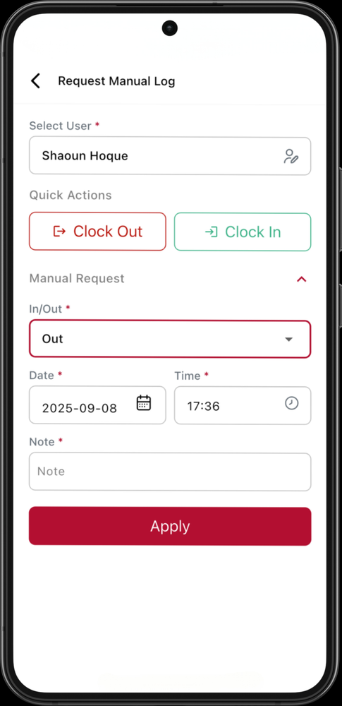 Request manual log